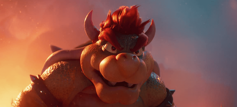 Bowser glaring in this image from Warner Bros. Pictures