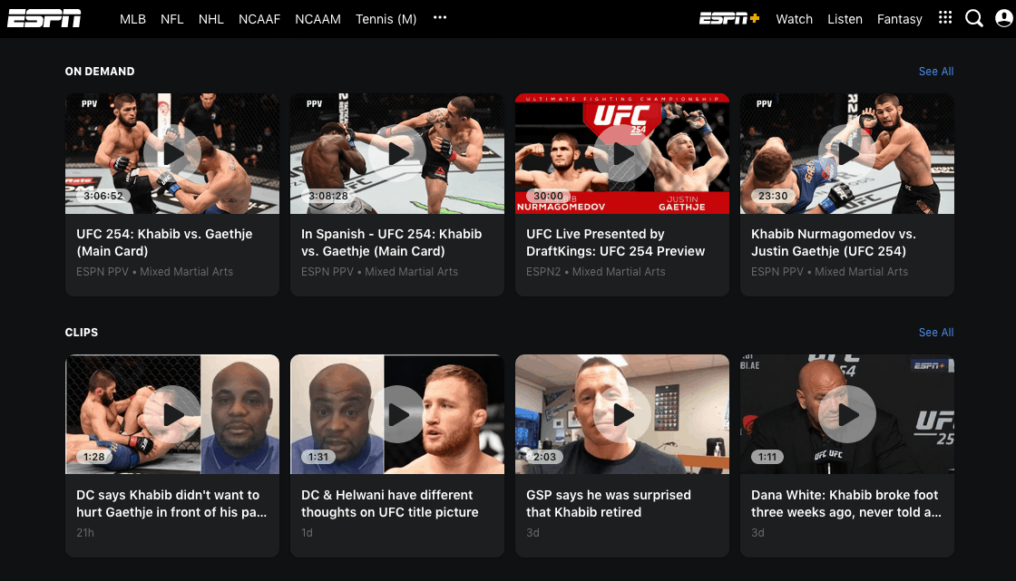 Image of UFC on ESPN Plus
